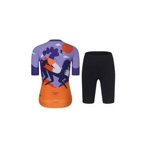 RIVANELLE BY HOLOKOLO Cyklistický krátký dres a krátké kalhoty - STALLION - oranžová/fialová