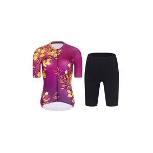RIVANELLE BY HOLOKOLO Cyklistický krátký dres a krátké kalhoty - BAROC - žlutá/fialová