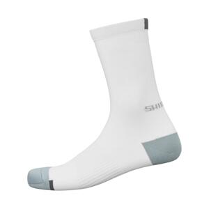 SHIMANO Cyklistické ponožky klasické - PERFORMANCE - bílá 41-44