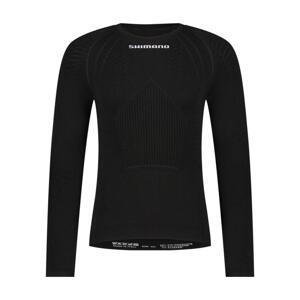 SHIMANO Cyklistické triko s dlouhým rukávem - VERTEX LONG - černá L-XL