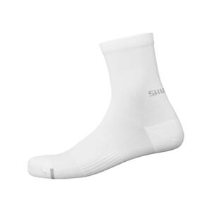 SHIMANO Cyklistické ponožky klasické - PERFORMANCE MID - bílá 45-48