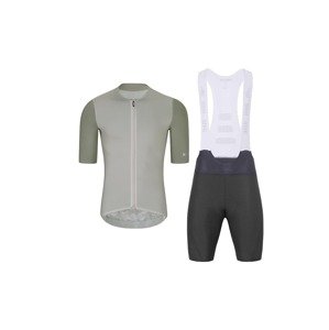HOLOKOLO Cyklistický krátký dres a krátké kalhoty - PERFORMANCE - béžová/černá