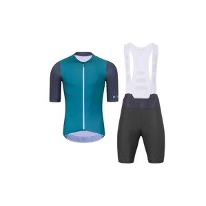 HOLOKOLO Cyklistický krátký dres a krátké kalhoty - PERFORMANCE - fialová/zelená