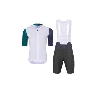 HOLOKOLO Cyklistický krátký dres a krátké kalhoty - PERFORMANCE - bílá/fialová