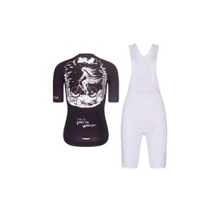 RIVANELLE BY HOLOKOLO Cyklistický krátký dres a krátké kalhoty - MOONLIGHT - černá/bílá