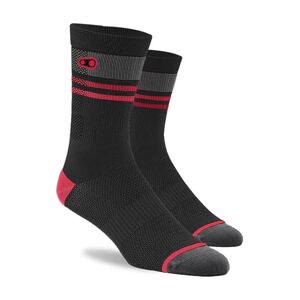 CRANKBROTHERS Cyklistické ponožky klasické - ICON MTB - černá/červená/šedá L-XL