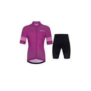 HOLOKOLO Cyklistický krátký dres a krátké kalhoty - FLOW JUNIOR - fialová/černá