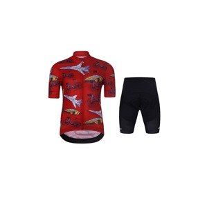 HOLOKOLO Cyklistický krátký dres a krátké kalhoty - SPEED - černá/červená/vícebarevná