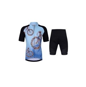 HOLOKOLO Cyklistický krátký dres a krátké kalhoty - RIDERS KIDS - černá/modrá/vícebarevná