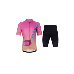 HOLOKOLO Cyklistický krátký dres a krátké kalhoty - CANDYBAG - vícebarevná/růžová/černá