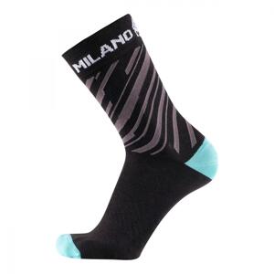 Bianchi NALINI ponožky SPRIANA black proužky vel. L/XL L/XL černá/tyrkysová