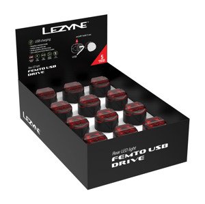 Lezyne LED FEMTO USB DRIVE BOX SET REAR  černá