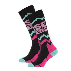 Horsefeathers Mitzi youth snow socks  35-37 černá/růžová